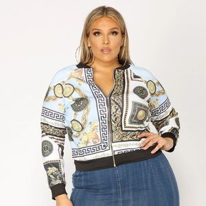 Fashion Nova-Extra Extra Jacket-3X-White/Multi
